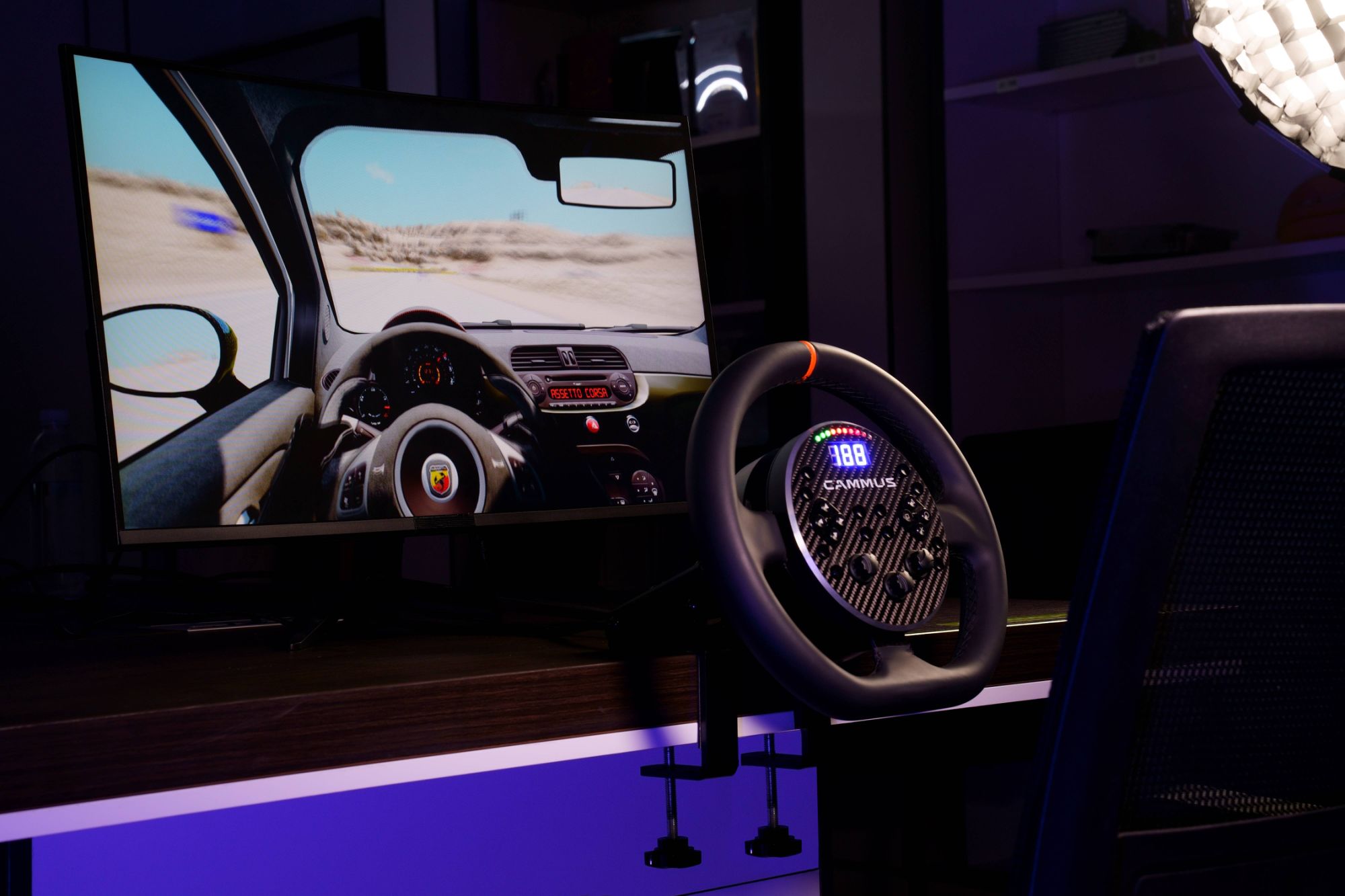 The CAMMUS C5 3IN1 Bundle With Table Clamp And Pedals Racing Wheel Direct Drive Base For PC Games is a 3IN1 Bundle that includes a controller and pedals, perfect for immersive racing experiences.