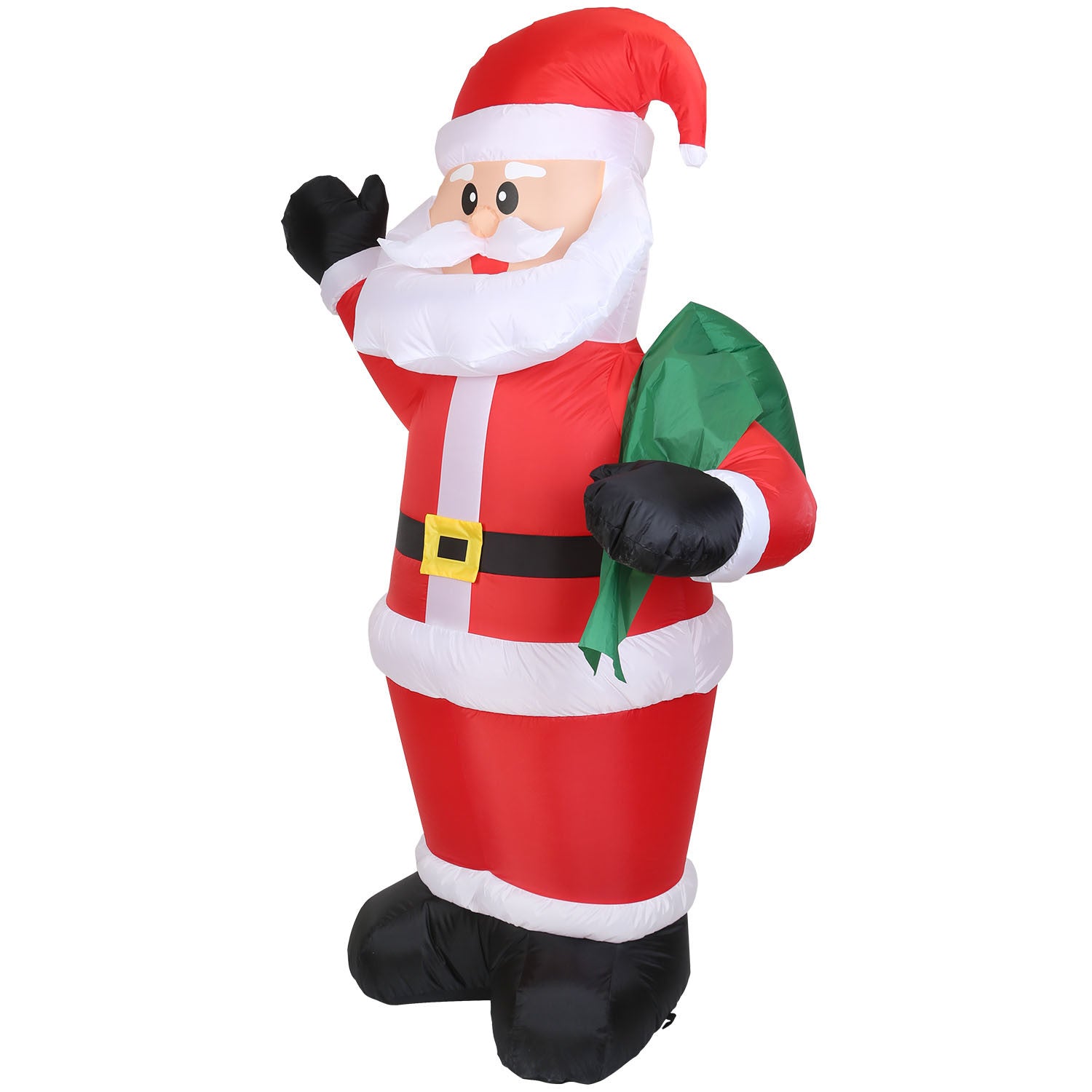 A group of 6.4ft Inflatable Christmas Giant Santa Claus Blow up Santa Claus with built-in blower and LED lights.