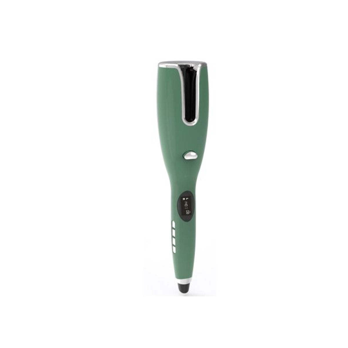 A photo of a woman with the Go Curly USB Charged Automatic Hair Curler.