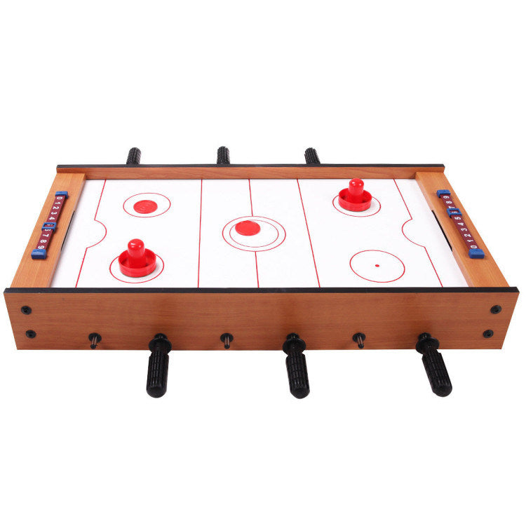 A Family Fun Games Indoor/Outdoor Competition Game Soccer Table with a white background, featuring a MDF frame and steel rods.