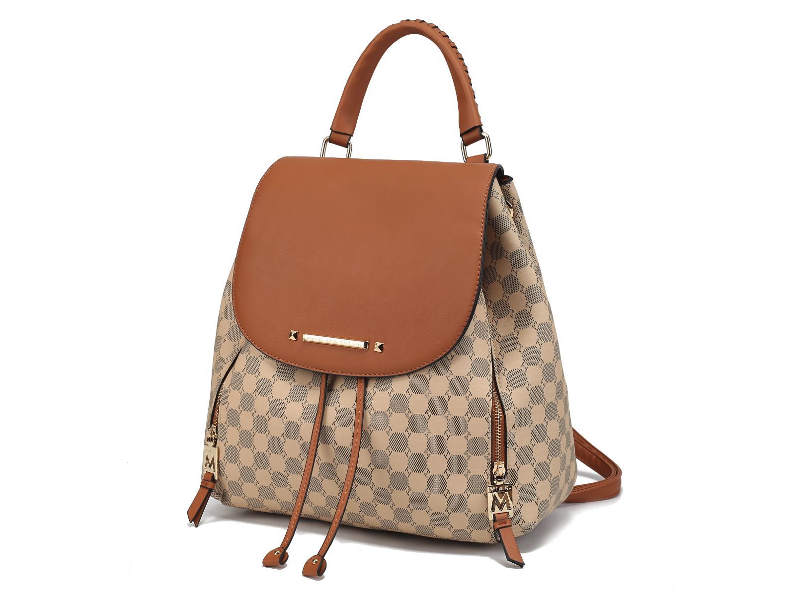 MKF Collection Kimberly Circular Print Backpack by Mia k in green and white.