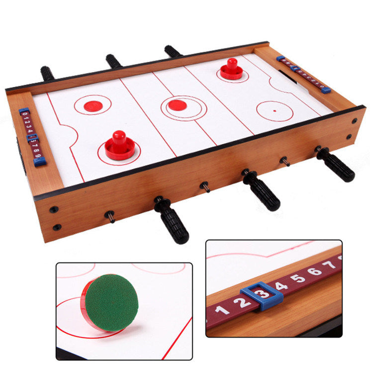 A Family Fun Games Indoor/Outdoor Competition Game Soccer Table with a white background, featuring a MDF frame and steel rods.