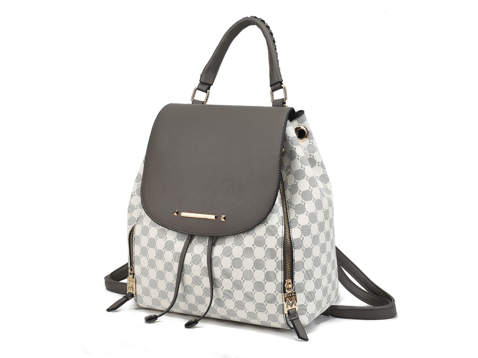 MKF Collection Kimberly Circular Print Backpack by Mia k in green and white.