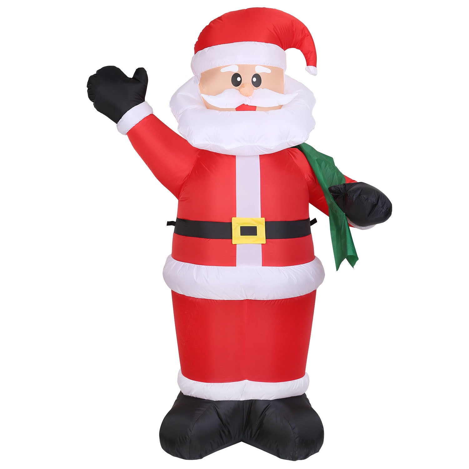 A group of 6.4ft Inflatable Christmas Giant Santa Claus Blow up Santa Claus with built-in blower and LED lights.