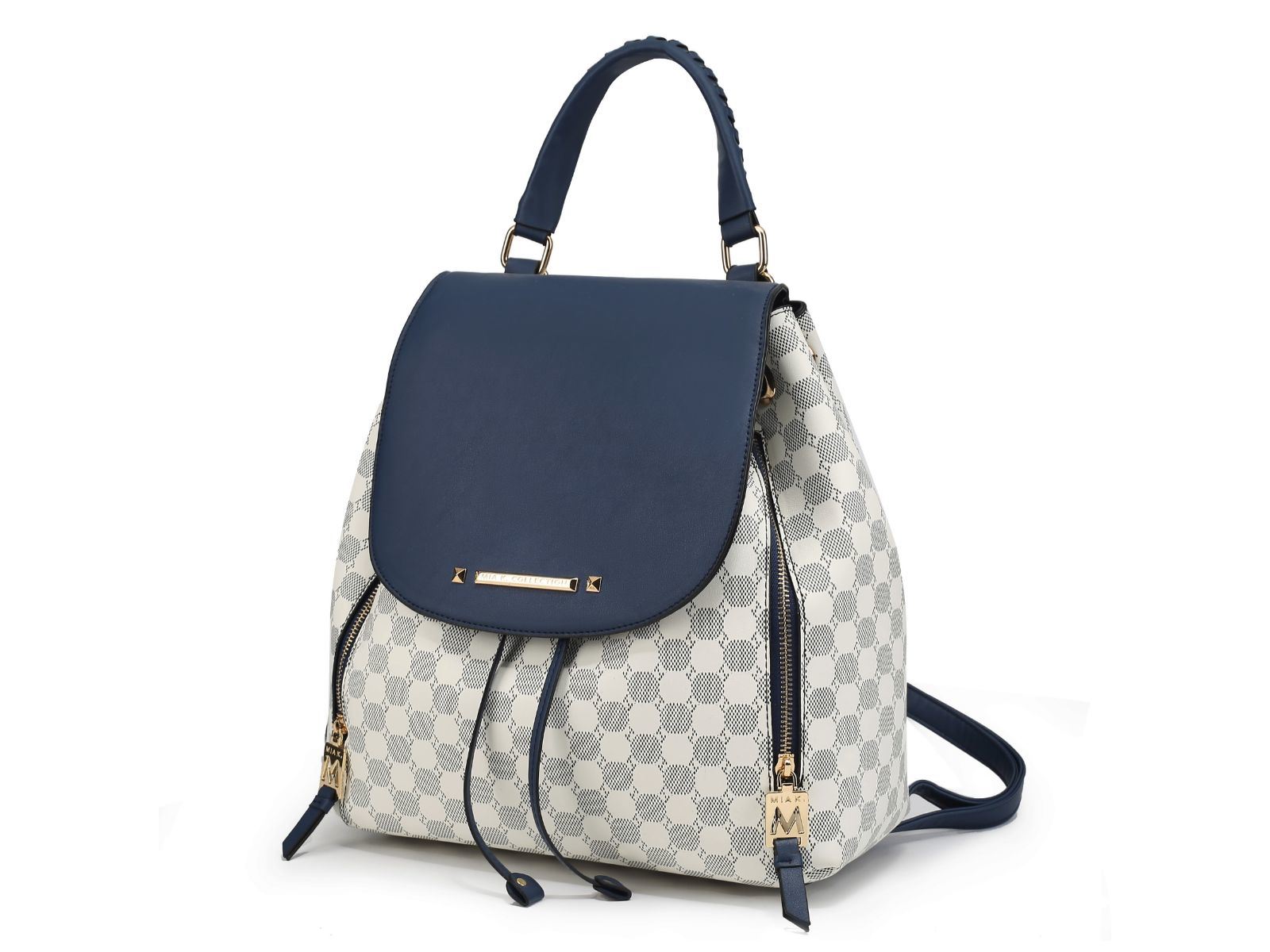 MKF Collection Kimberly Circular Print Backpack by Mia k in green and white.