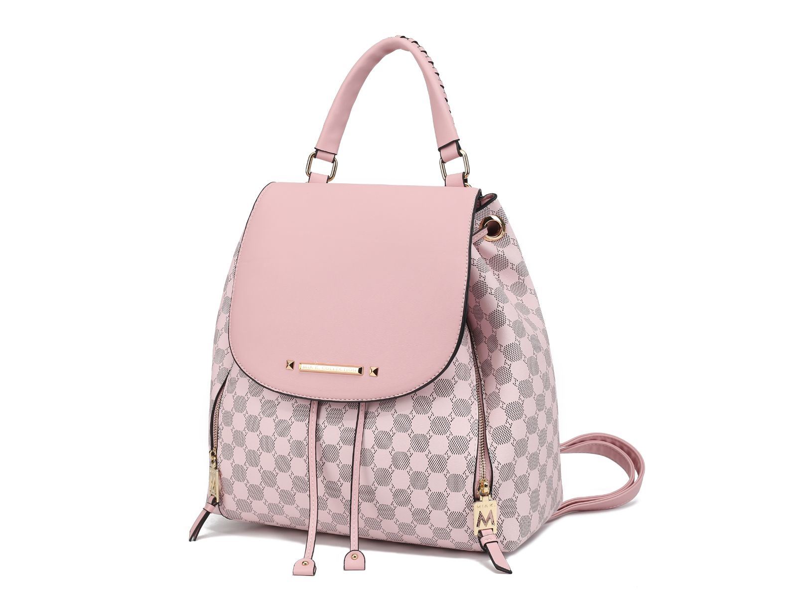 MKF Collection Kimberly Circular Print Backpack by Mia k in green and white.