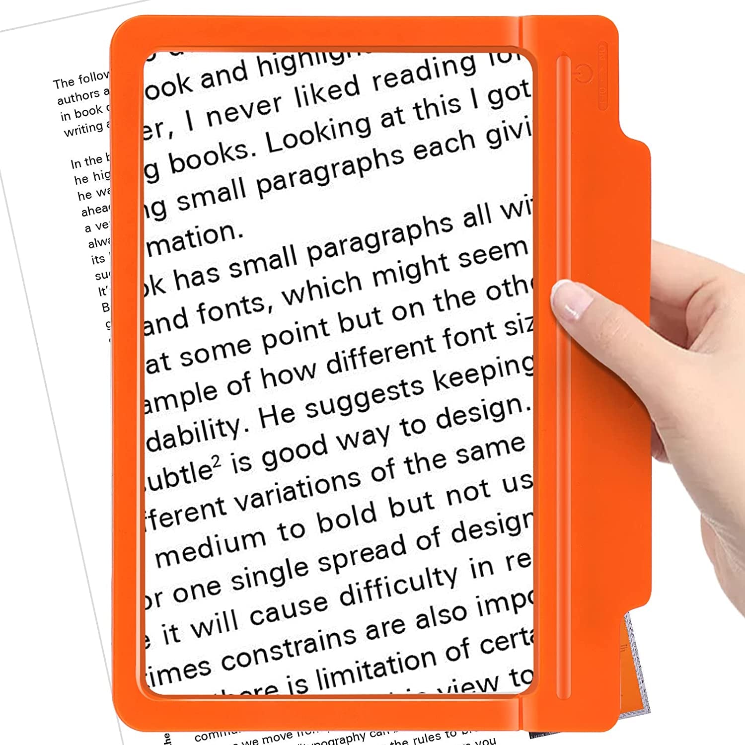 5X Large Page Magnifying Glass for Reading, Full-Page Viewing Area Magnifier Handheld Lightweight Magnifier for Reading Seniors and Low Vision Person Silver