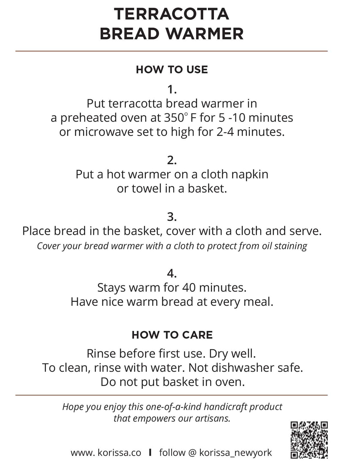 The Bird Oval Bread Warmer & Basket is an expertly crafted product, featuring an oval terracotta platter adorned with a white bird design, set within a handcrafted basket with two loop handles by Fair Trade artisans.