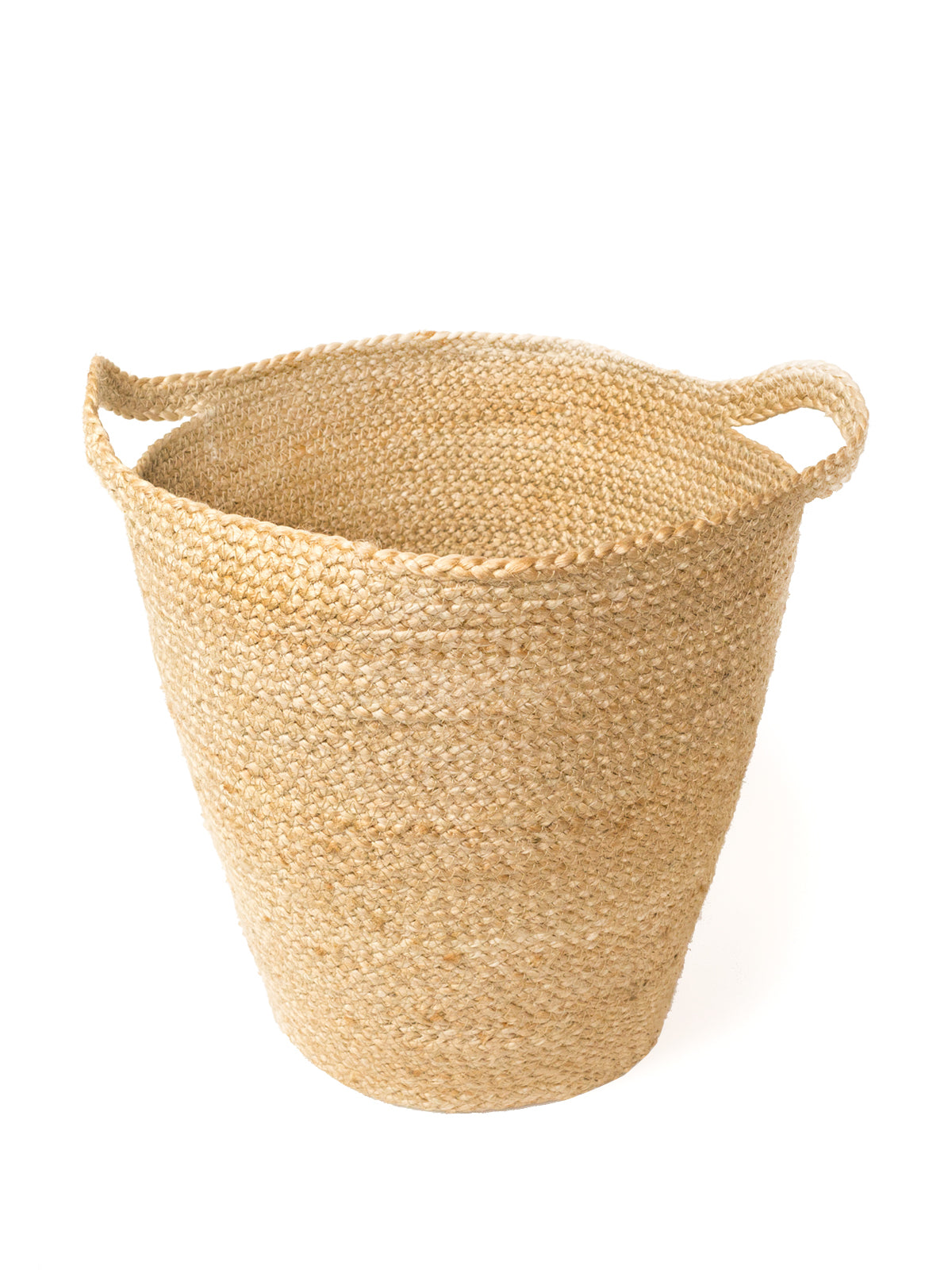 The Kata Basket with Slit Handle, crafted by Fair Trade artisans, is a set of three handwoven pieces that feature varying sizes and are elegantly displayed against a white background.