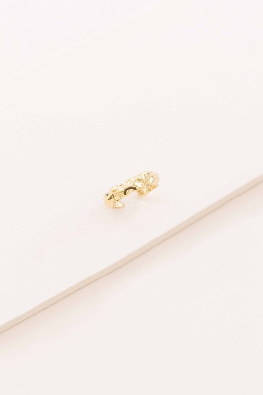 Gold Textured Ring on a plain white background.