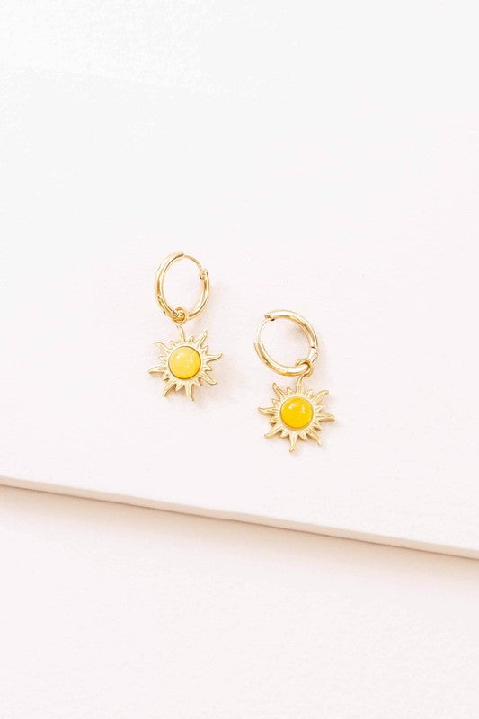A pair of Sunset Hoop Earrings - 14K displayed on a white background.