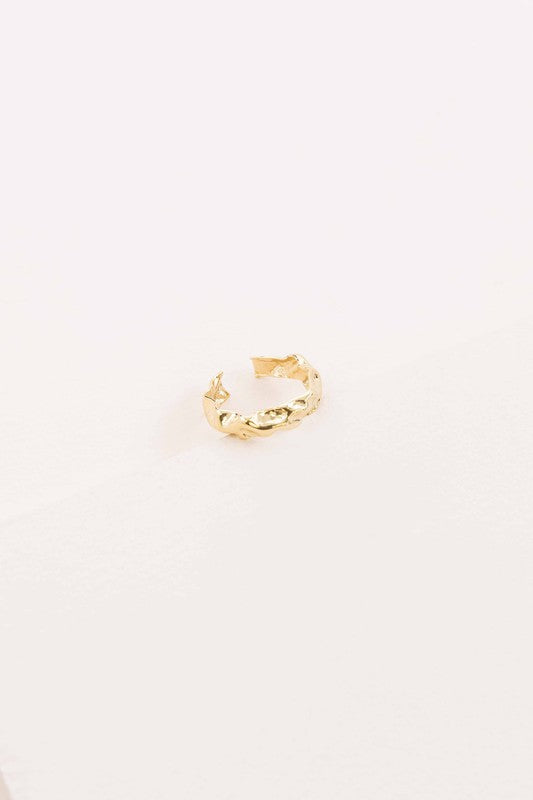 Gold Textured Ring on a plain white background.