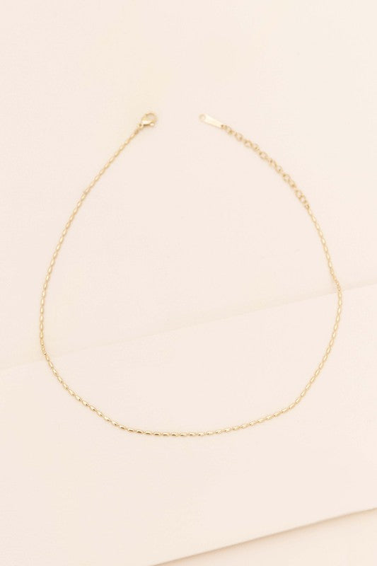 Bubble Chain Choker Necklace on a light background.