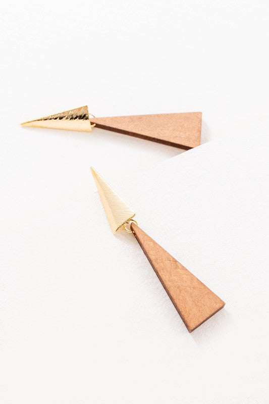 Two paper airplanes and Double Triangular Drop Earring on a white background.