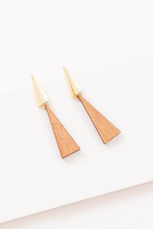 Two paper airplanes and Double Triangular Drop Earring on a white background.