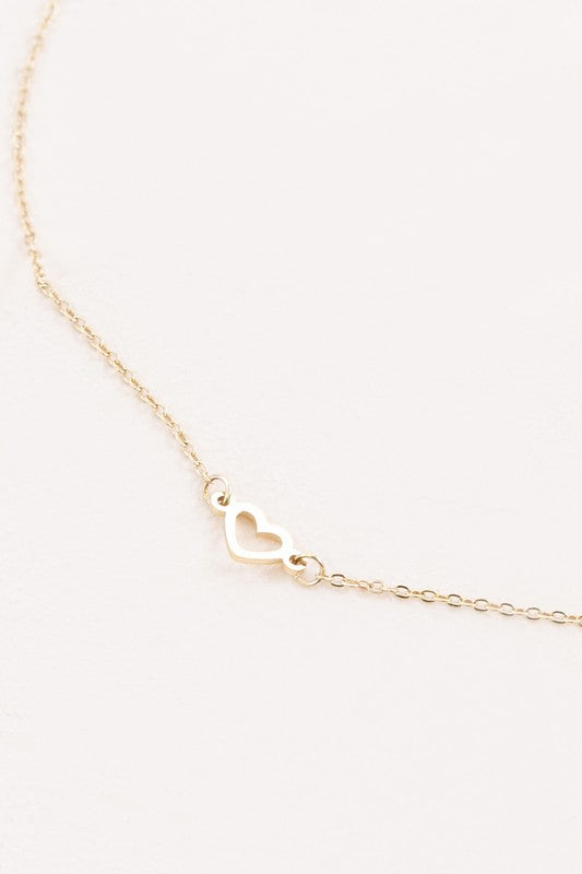 With Love Anklet heart-themed bracelet on a white background.