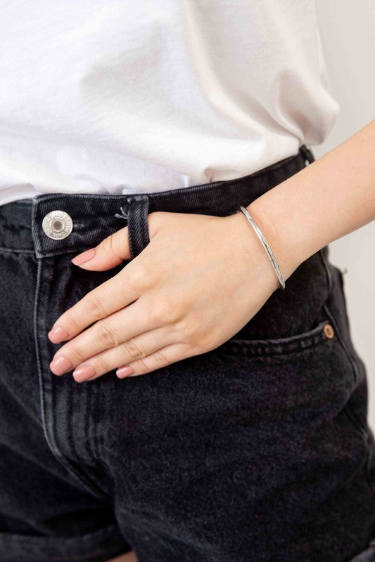 Solid Bar Cuff Bracelet on a white background.