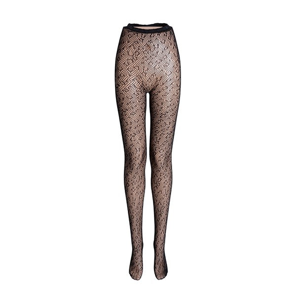 LEOPARD PRINT PANTY HOSE displayed against a white background, perfect festival stockings to complete any look.