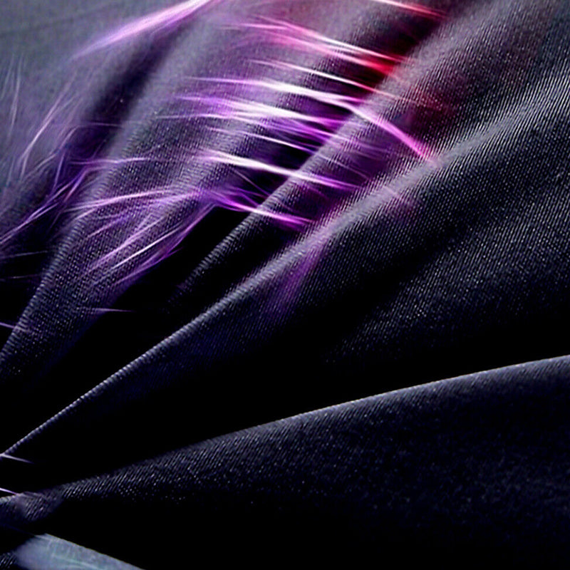 3D Printed Green Cat Design Bedding Set Duvet Cover and Pillowcases_4