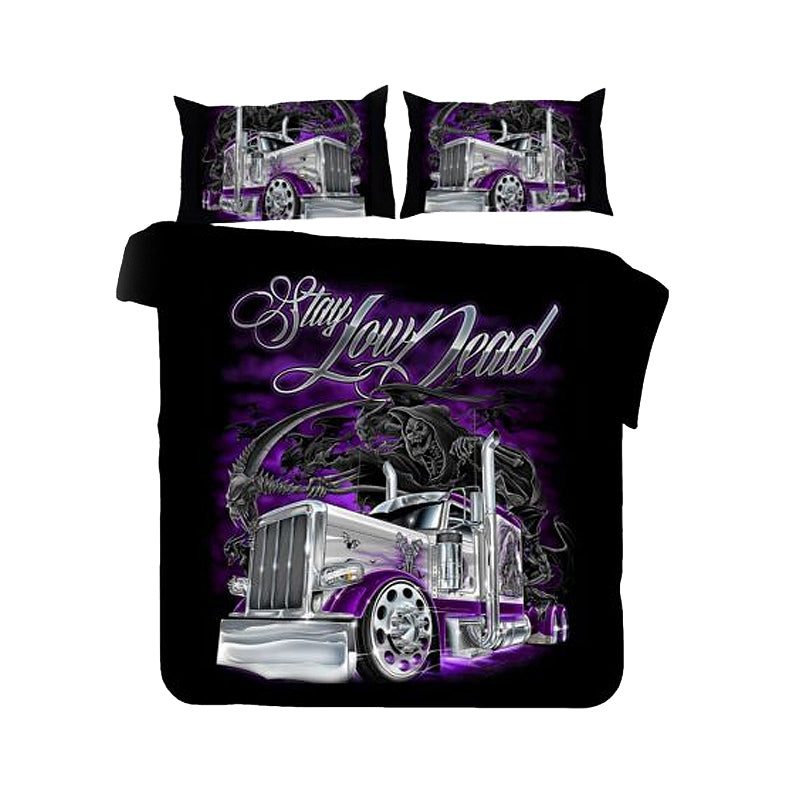3D Printed Purple Car Design Bedding Set Duvet Cover and Pillowcases_0
