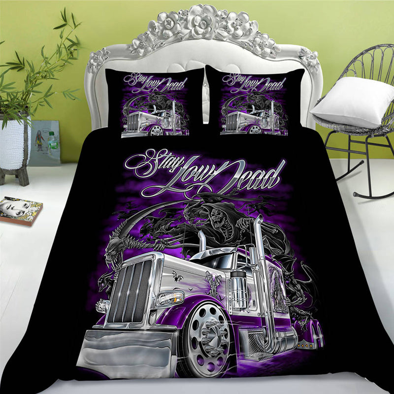 3D Printed Purple Car Design Bedding Set Duvet Cover and Pillowcases_9