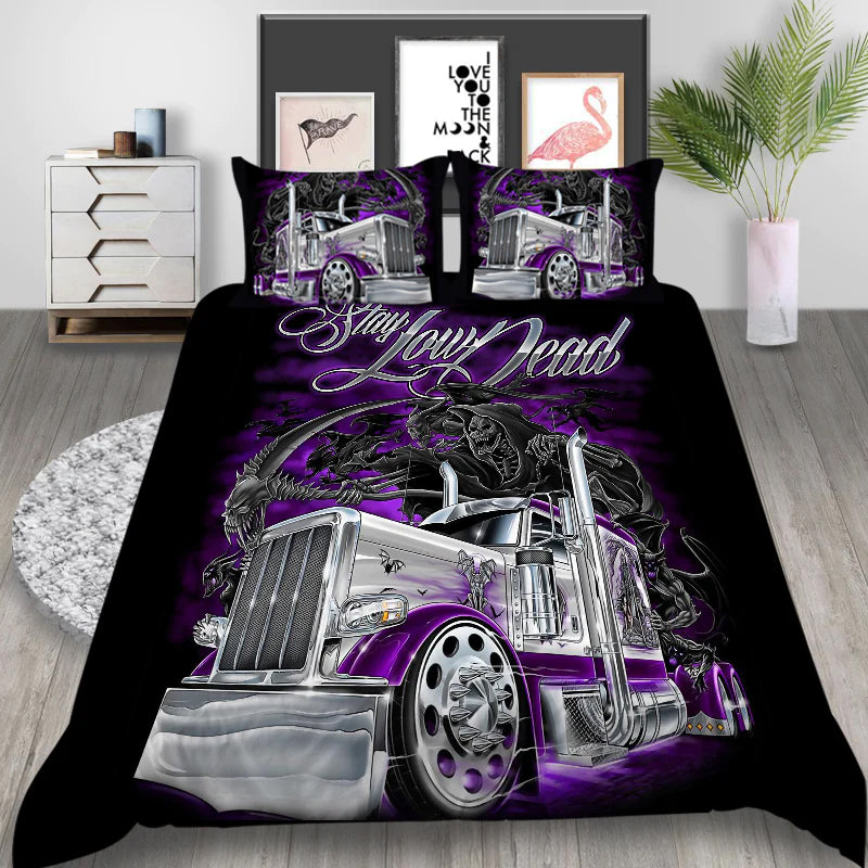 3D Printed Purple Car Design Bedding Set Duvet Cover and Pillowcases_2