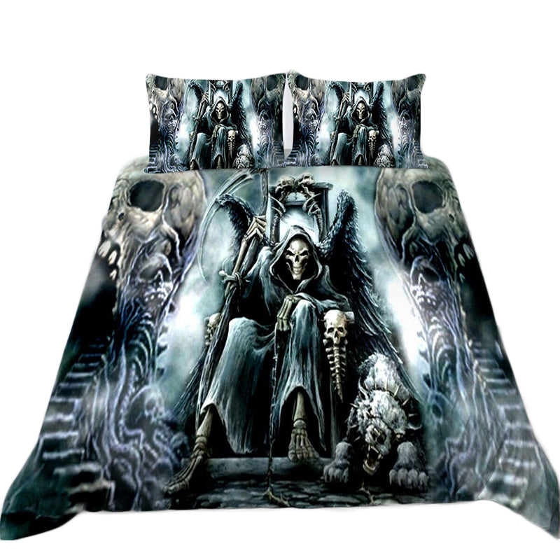 3D Printed Skull Design Bedding Set Duvet Cover and Pillowcases_0