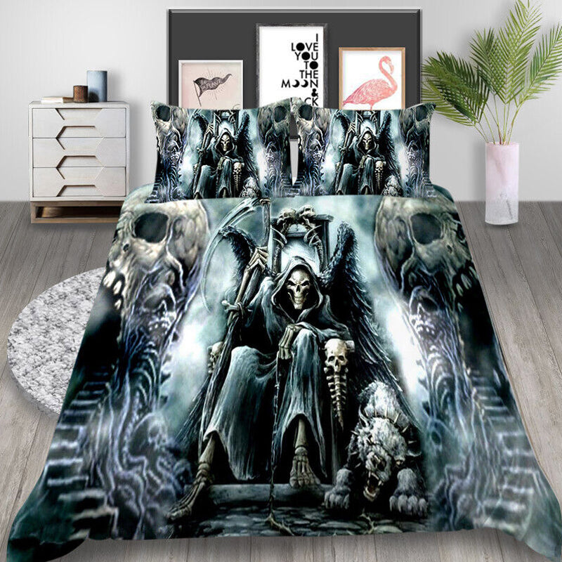 3D Printed Skull Design Bedding Set Duvet Cover and Pillowcases_2
