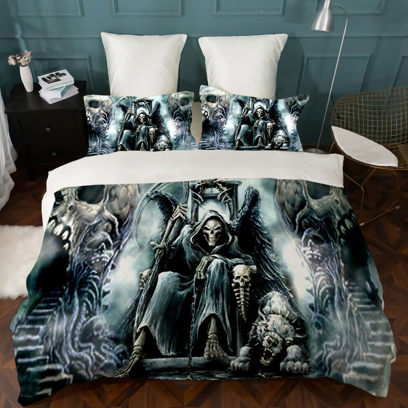 3D Printed Skull Design Bedding Set Duvet Cover and Pillowcases_3