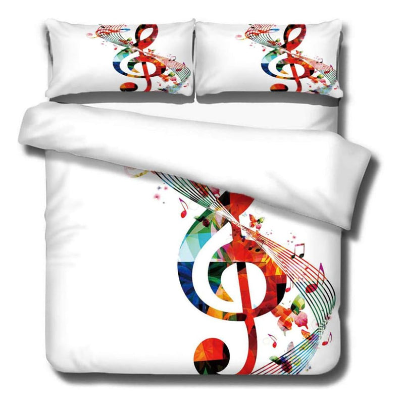 3D Printed Musical Note Design Bedding Set Duvet Cover and Pillowcases_0
