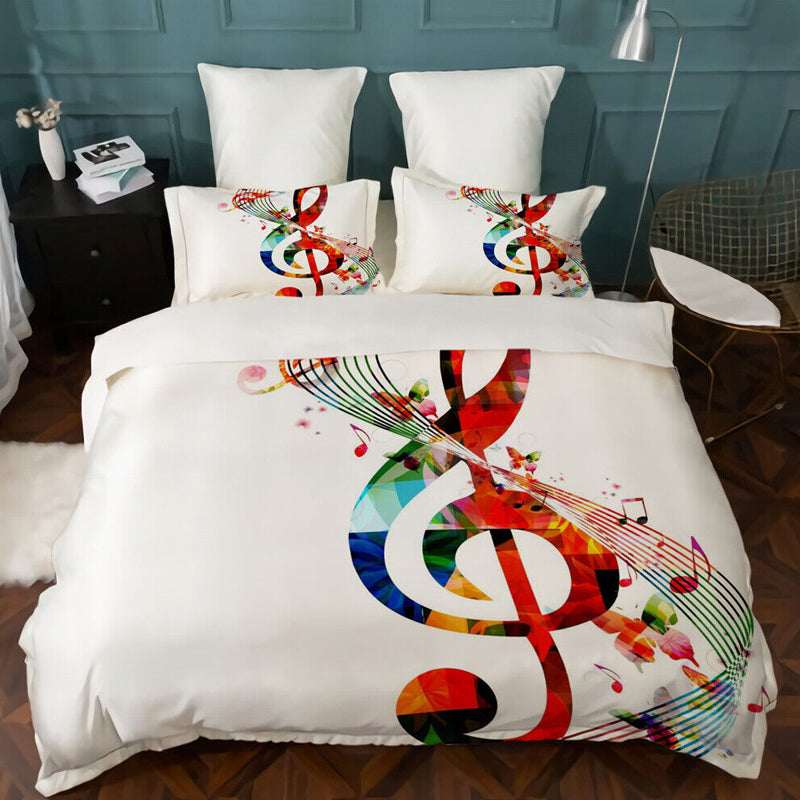 3D Printed Musical Note Design Bedding Set Duvet Cover and Pillowcases_6