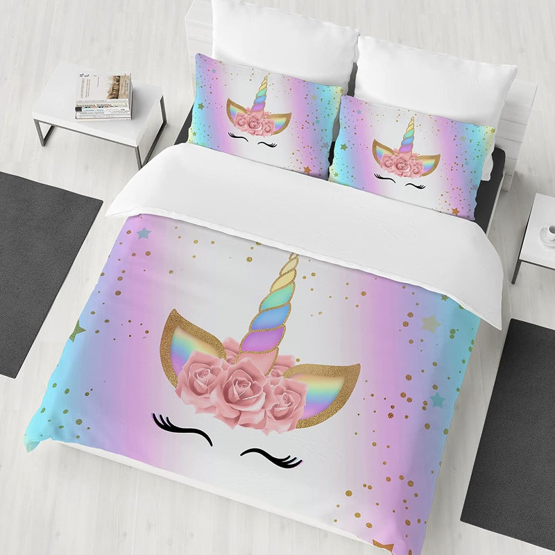 3D Printed Unicorn Design Kid’s Bedding Set Duvet Cover and Pillowcases_9