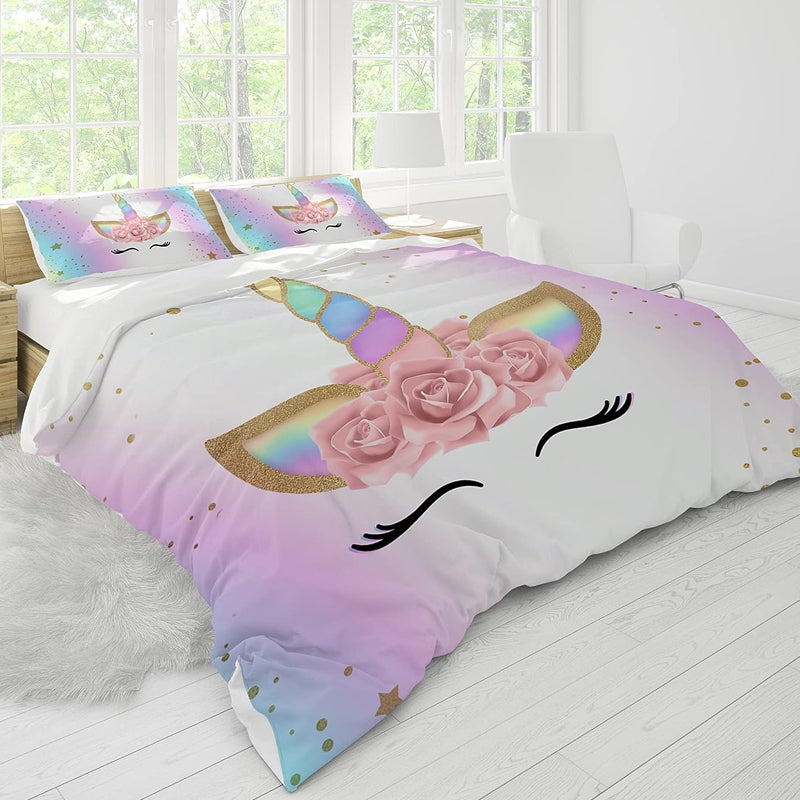 3D Printed Unicorn Design Kid’s Bedding Set Duvet Cover and Pillowcases_10