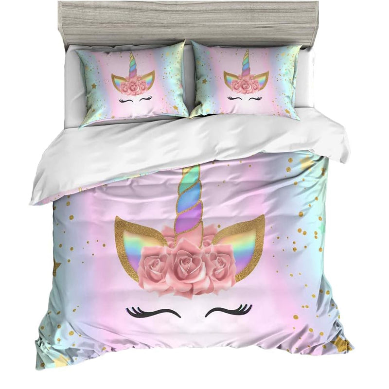 3D Printed Unicorn Design Kid’s Bedding Set Duvet Cover and Pillowcases_2