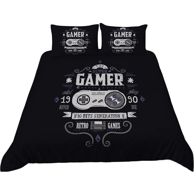 3D Printed Gamer Design Bedding Set Duvet Cover and Pillowcases_0