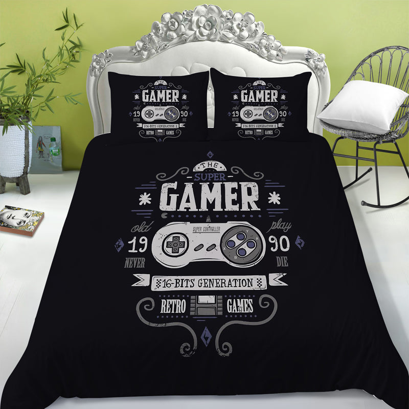 3D Printed Gamer Design Bedding Set Duvet Cover and Pillowcases_9