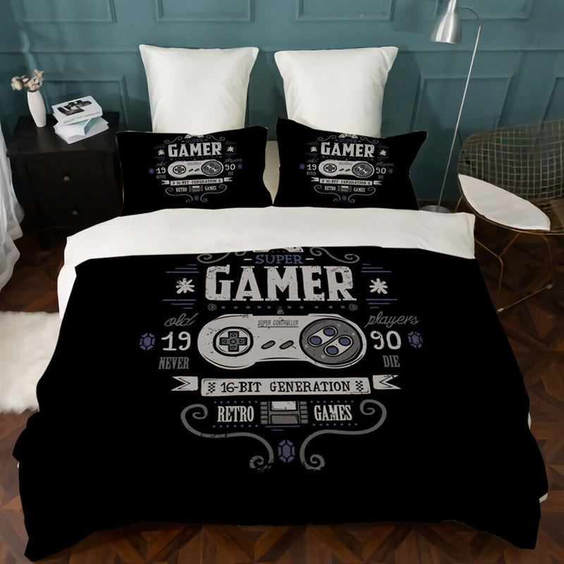 3D Printed Gamer Design Bedding Set Duvet Cover and Pillowcases_3