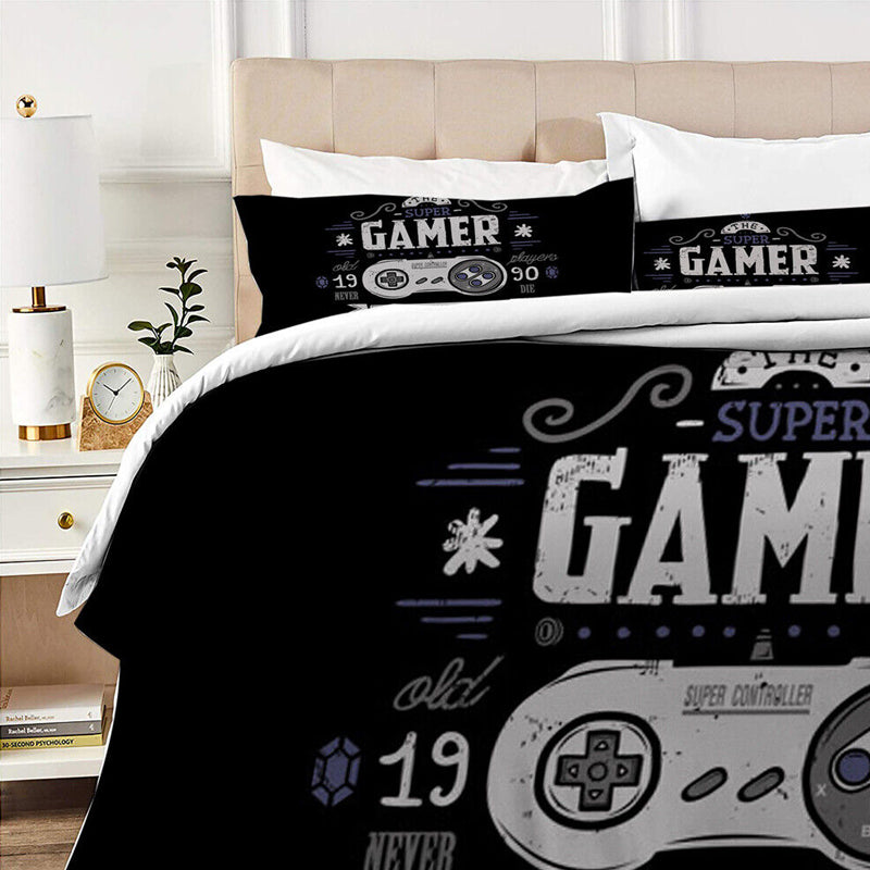 3D Printed Gamer Design Bedding Set Duvet Cover and Pillowcases_4