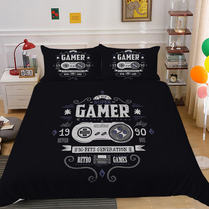 3D Printed Gamer Design Bedding Set Duvet Cover and Pillowcases_8