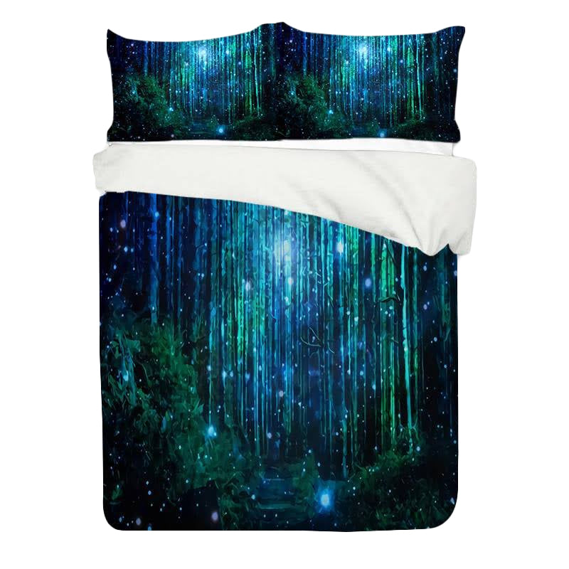 3D Printed Green Forest Bedding Set Duvet Cover and Pillowcases_0