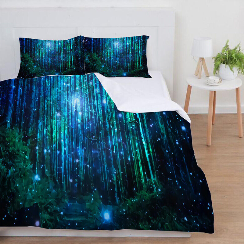 3D Printed Green Forest Bedding Set Duvet Cover and Pillowcases_9