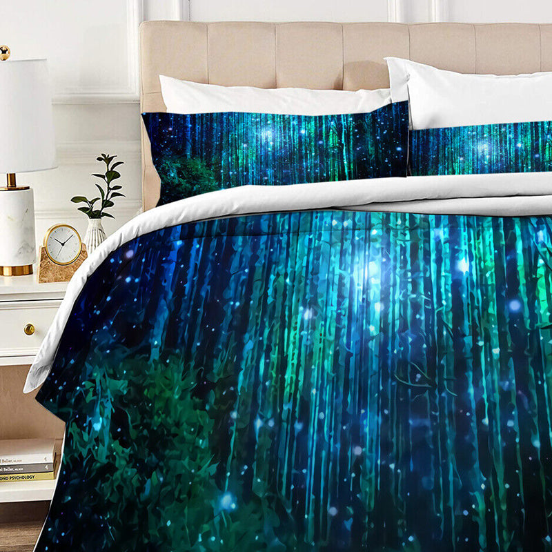 3D Printed Green Forest Bedding Set Duvet Cover and Pillowcases_3