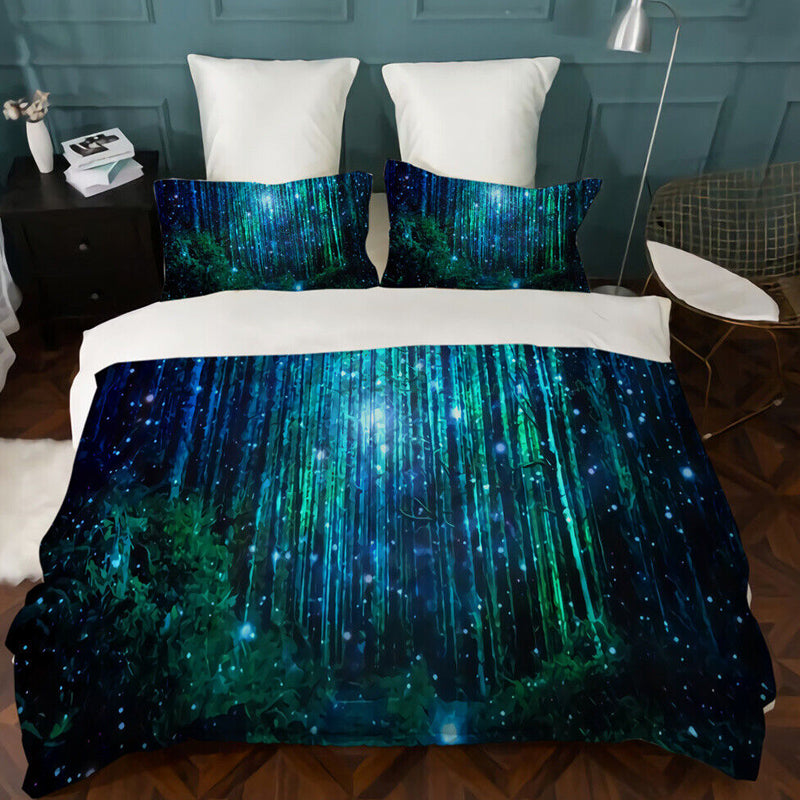 3D Printed Green Forest Bedding Set Duvet Cover and Pillowcases_4
