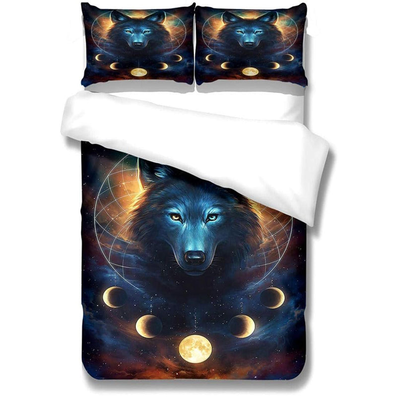 3D Printed Bear and Moon Design Bedding Set Duvet Cover and Pillowcases_0