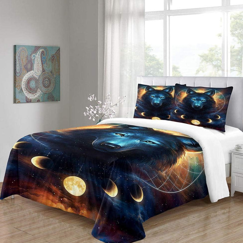 3D Printed Bear and Moon Design Bedding Set Duvet Cover and Pillowcases_2