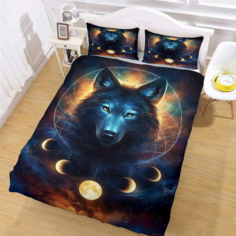 3D Printed Bear and Moon Design Bedding Set Duvet Cover and Pillowcases_5