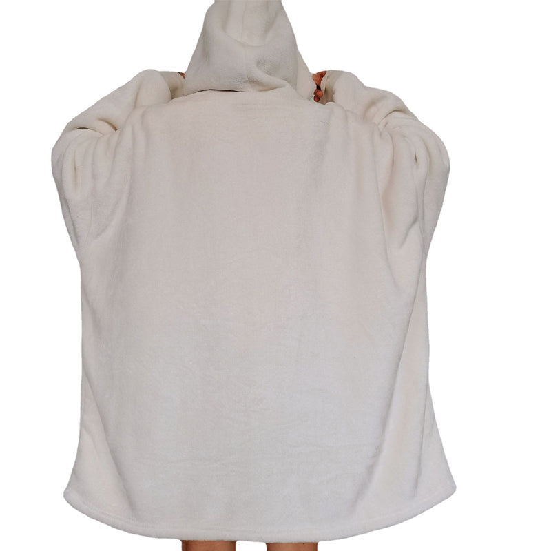 Oversized Pullover Warm Comfortable Fleece Hooded Blanket for Women- One Size_4