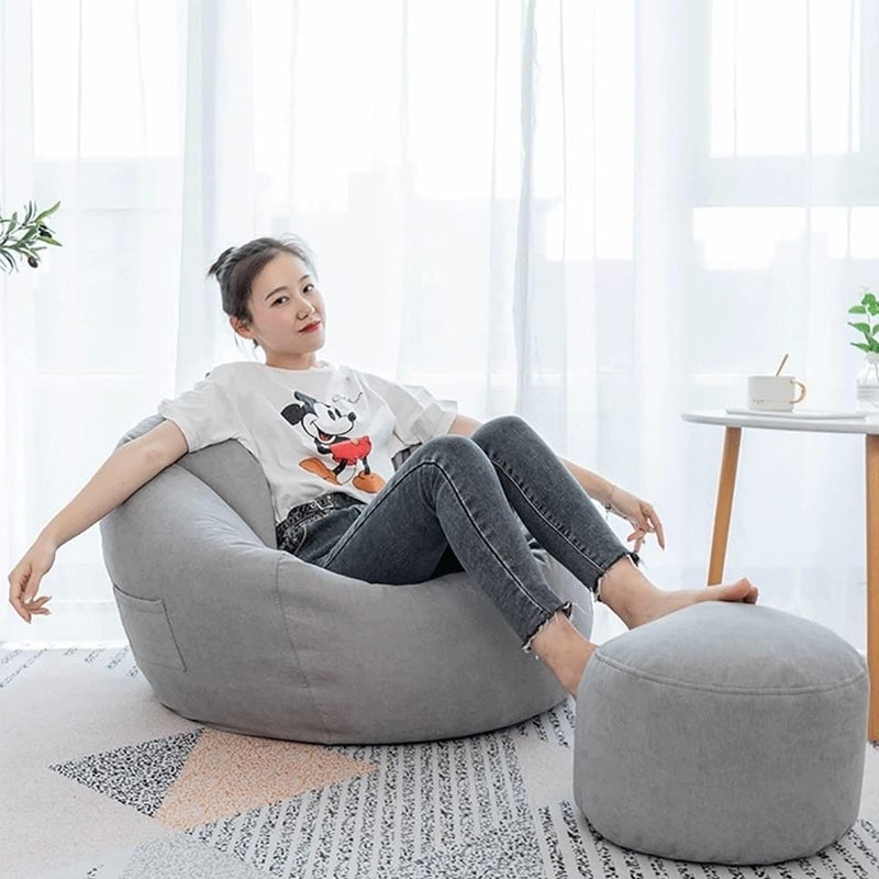 Indoor Lazy Lounge Chair Non-Filled Puff Sofa Chair Washable Cover_4