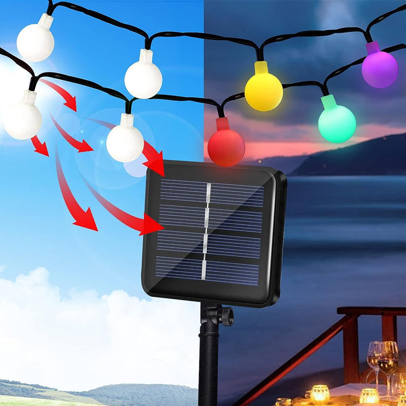 30 LED Multi-Color String Ball Lights Outdoor Decor- Solar Powered_12
