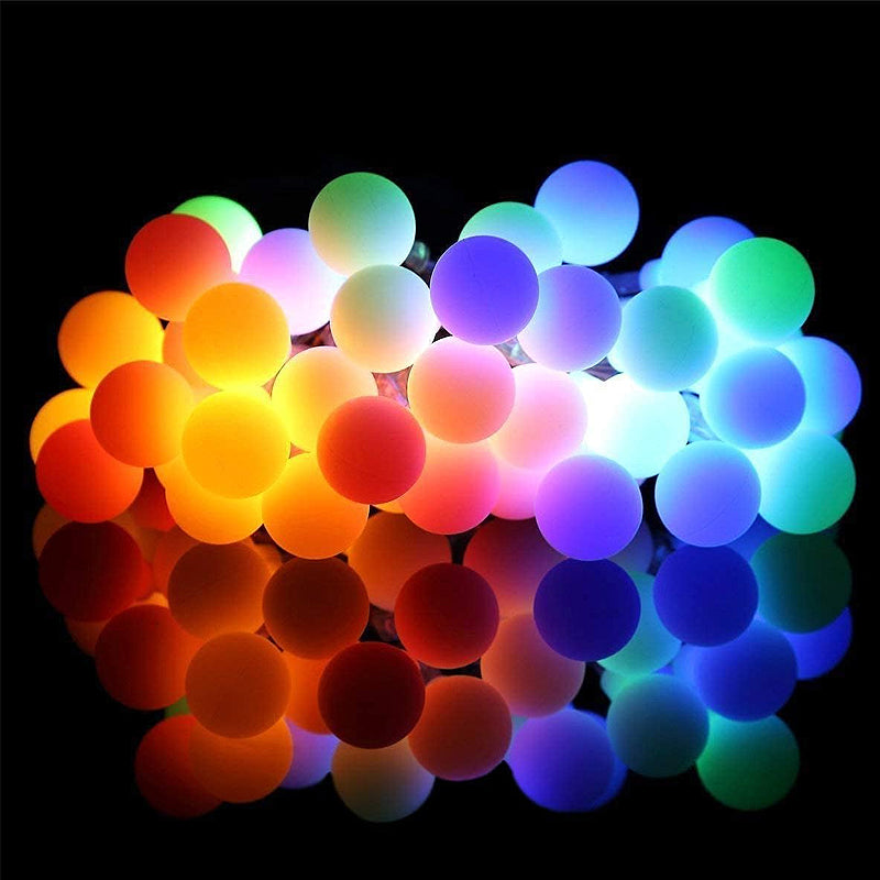 30 LED Multi-Color String Ball Lights Outdoor Decor- Solar Powered_7
